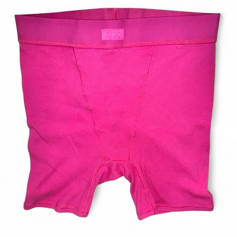 skims cotton rib boxers hot pink